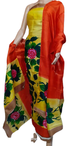 Tussar silk hand print suit SILK ZON