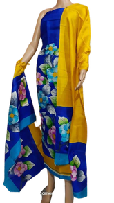 Tussar silk hand print suit silk ZONE