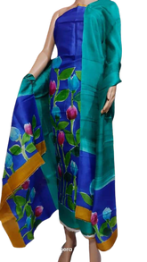 Tussar silk hand print suit SILK ZON