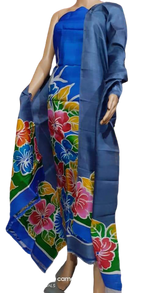 Tussar silk hand print suit SILK ZON