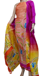 Tussar silk hand print suit SILK ZONE
