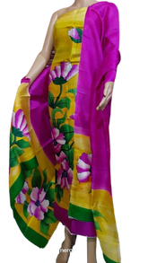 Tussar silk hand print suit SILK ZONE