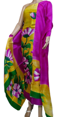 Tussar silk hand print suit SILK ZONE