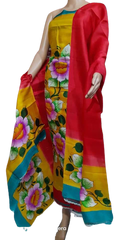 Tussar silk hand print suit SILK ZONE
