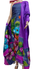 Tussar silk hand print suit SILK ZONE
