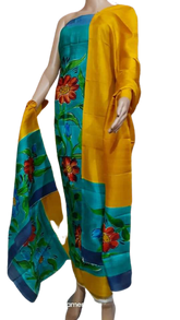Tussar silk hand print suit SILK ZONE