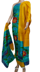 Tussar silk hand print suit SILK ZONE