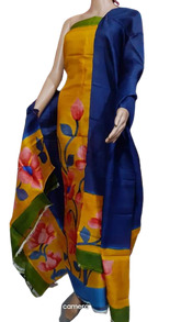 Tussar silk hand print suit SILK ZONE