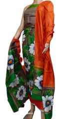 Tussar silk hand print suit SILK ZONE