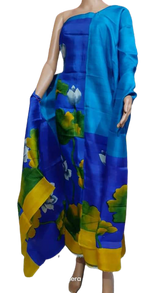 Tussar silk hand print suit SILK ZONE