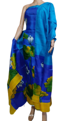 Tussar silk hand print suit SILK ZONE