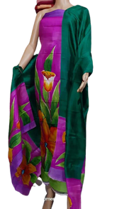 Tussar silk hand print suit SILK ZONE
