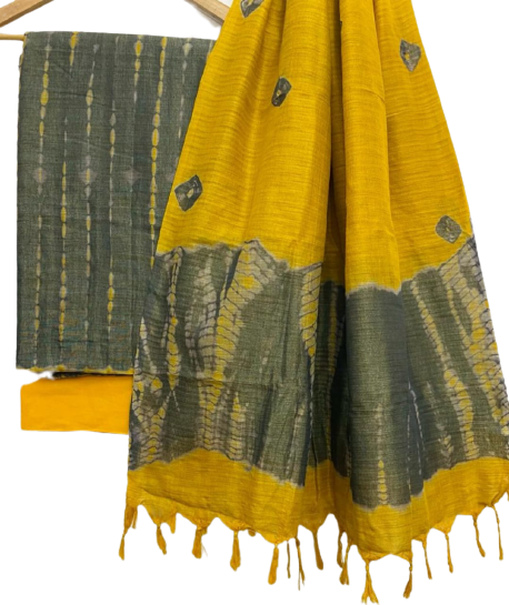 Shibori cotton dupion suit SILK ZON