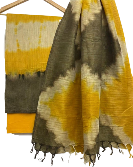 Shibori cotton dupion suit SILK ZON