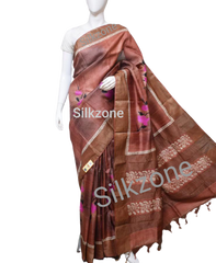 Pure Tussar Silk print saree