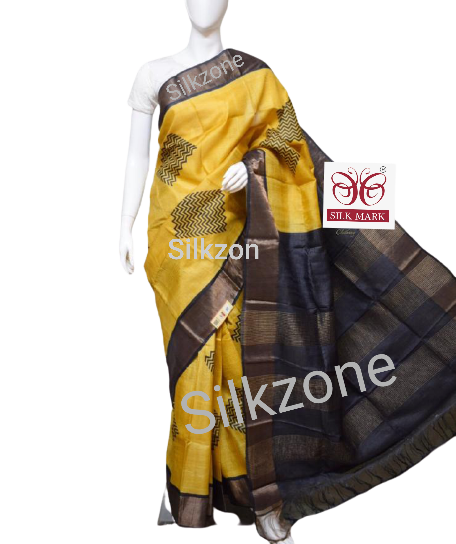 Pure Tussar Silk print saree