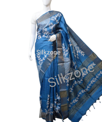 Pure Tussar Silk print saree