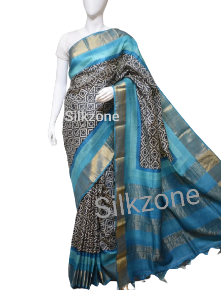 Pure Tussar Silk print saree