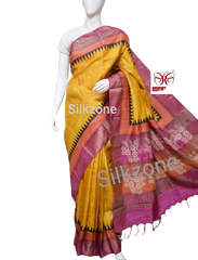Pure Tussar Silk print saree