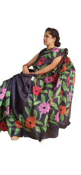 Pure Tussar Silk print saree