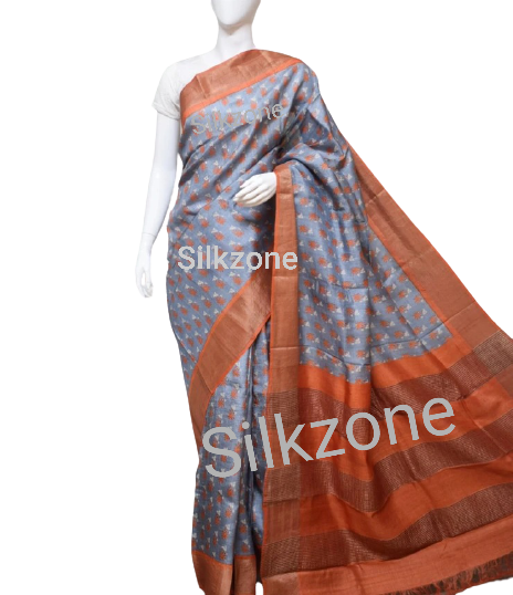 Pure Tussar Silk print saree