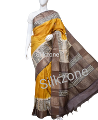 Pure Tussar Silk print saree