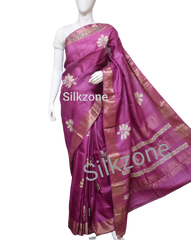 Pure Tussar Silk print saree