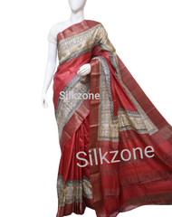 Pure Tussar Silk print saree