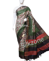 Pure Tussar Silk print saree