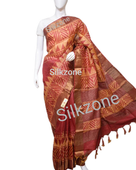 Pure Tussar Silk print saree