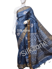 Pure Tussar Silk print saree