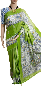 Katan silk madhubani print saree SILK ZON