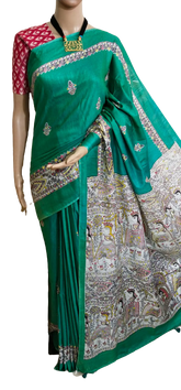 Katan silk madhubani saree - Silk Zon