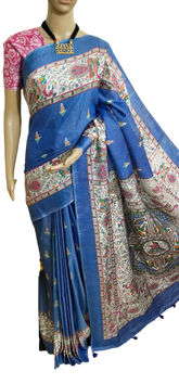 Katan silk madhubani print saree SILK ZON