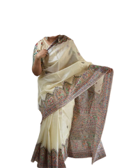 Pure Tussar Silk print saree