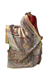 Pure Tussar Silk print saree