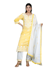 Khadi Cotton Embroidery Suit