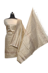Pure tussar khadi print suit
