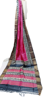 Tussar handblock print saree