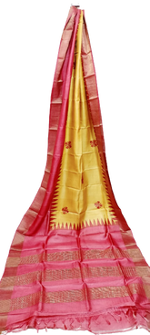 Tussar handblock print saree