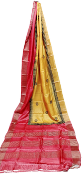 Tusssr handblock print saree