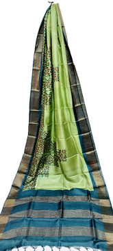 Tussar handblock print saree
