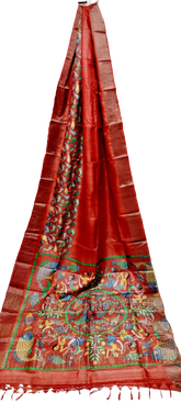 Tussar handblock print saree