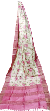 Tussar handblock print saree