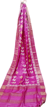 Tussar handblock print saree