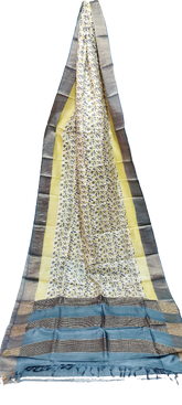 Tussar handblock print saree