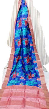 Tussar handblock print saree