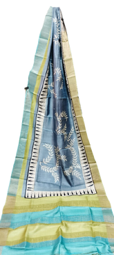 Tussar handblock print saree