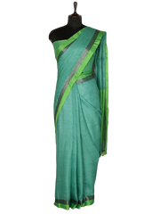 Linen slub Saree with contrast blouse INDIA SILK P.W.C.S. LTD