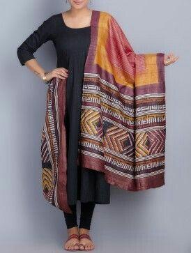 Tussar silk dress silkzon.in